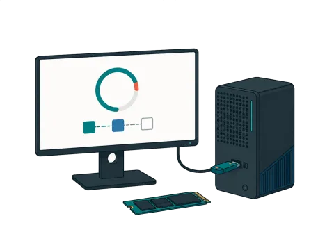 USBメモリからOSをインストールするイラスト