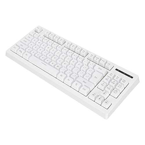 BaydoG RGB メカニカル キーボード RGB 照明効果 87 キー 1800MAh バッテリー 2.4G フローティング キー ワイヤレス ゲーミング (白)