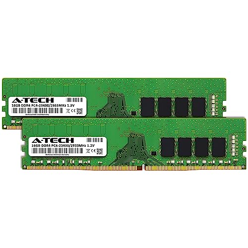 A-Tech 32GB キット (2x16GB) RAM Dell Alienware Aurora R11 ゲーミングデスクトップ用 | DDR4 2933MHz PC4-23400 DIMM 1.2V 288ピン ノンECC UDIMM メモリアップグレード