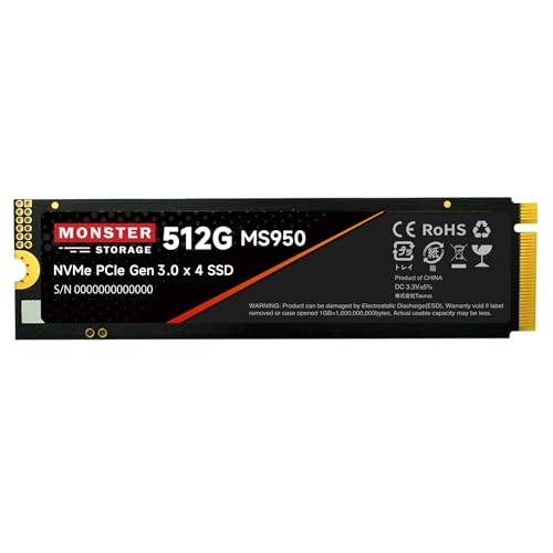 Monster Storage M.2 2280 NVMe 512GB｜Monster Storage B0H32DR4JD