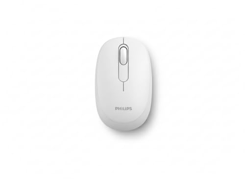 PHILIPS フィリップス PHILIPS ワイヤレスマウス USB2.4GHz 光学式 両利き 静音ボタン 節電モードあり 軽量 SPK7388 (ホワイト)