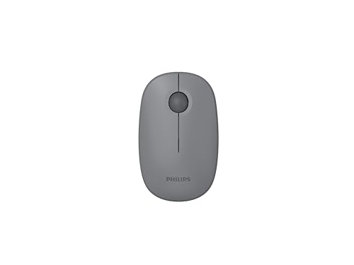 PHILIPS フィリップス PHILIPS ワイヤレスマウス USB2.4GHz 光学式 両利き 静音ボタン 球面ローラー 節電モードあり SPK7378 (グレー)