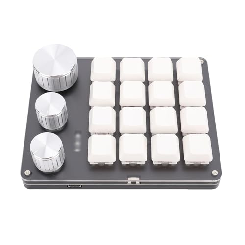 VELATEMOR マクロパッド Macropad プログラマブルキーパッド カスタマイズ 16キー有線小型メカニカルゲーミングキーボード LEDライト付き PSグラフィックスのコピー貼り付け用 (ホワイト) VELATEMORnaiduszrt2-12