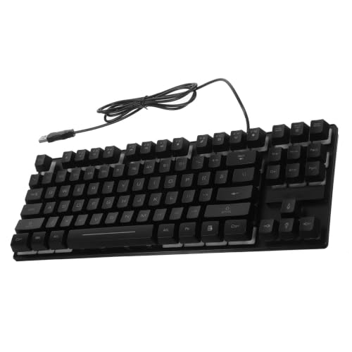 HOMOCONO 87キー搭載のコンパクト防水設計プラ製ゲーミングキーボード 黒色バックライト付き 有線接続快適なゲームプレイに最適 LK7TXX1