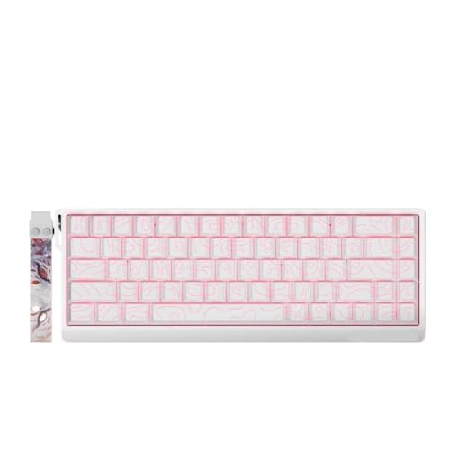 DorkTees 60he 68he 有線メカニカルキーボード ゲーミング磁気スイッチ RT 0.02mm 0.04mm 8K ポーリングレート RGB ホットスワップキーボード 5420(Mad68 White F)対応 DorkTees123