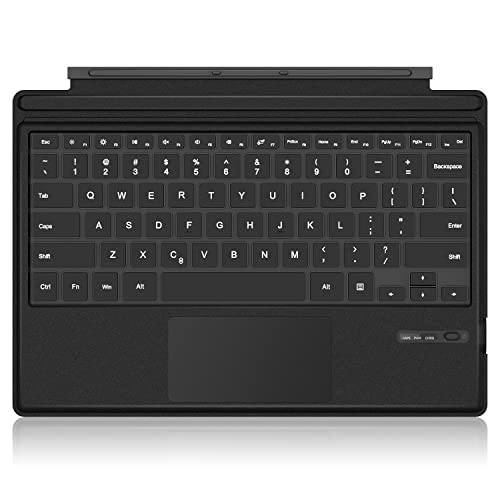 TOMSENN Surface Pro 6/Surface Pro 5(Pro 2017)/Pro 4/Pro 3タイプカバー 軽量 スリム ワイヤレス Bluetooth キーボード 2ボタン トラックパッド 充電式バッテリー内蔵 グレー T-1089A