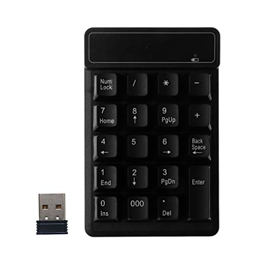 Ozeau 2.4GHz USB ワイヤレステンキーパッド 19 キーナンバーパッドテンキーレシーバーラップトップ PC コンピュータ用
