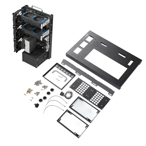 ASHATA DIY コンピューターマザーボード ラック、ATX オープンシャーシ ラック、すべてのATX M ATX ITXマザーボード用、強力な冷却スチールプレートゲーミング オープンフレーム、ハンドル付き、ASHATA7f1mp8ibgx