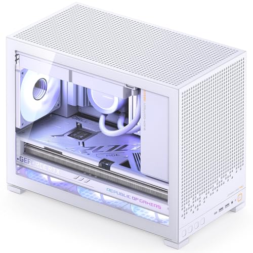 JONSBO D32 PRO ホワイト Micro-ATX 、互換性の高いミニデスクトップ 、MB用A/Bモード、MATXバックコネクト/BTF MB、365mm GPU/240AIO/163mmエアクーラー、ATX/SFX PSU、USB3.2 PCゲ