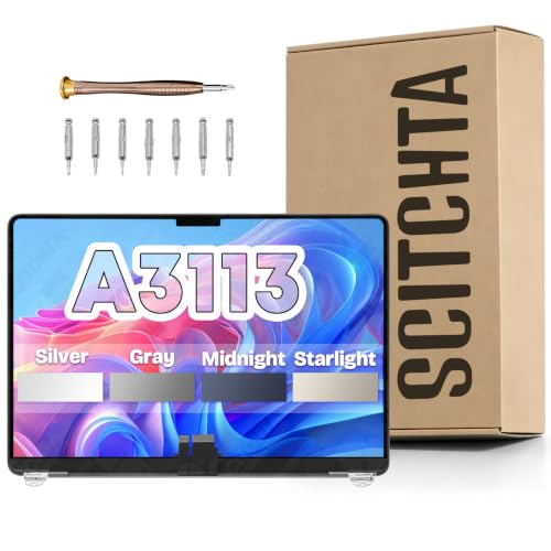 SCITCHTA スクリーン交換用 MacBook Air M3 2024 A3113 EMC 8611 13.6インチ LCD フルトップディスプレイアセンブリ (ミッドナイト)
