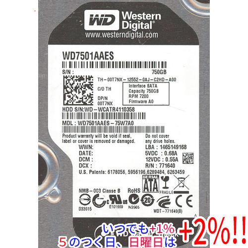 Western Digital製HDD WD7501AAES 750GB