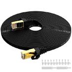 【並行輸入品】 Cat7 Ethernet Cable - High-Speed 35ft Flat Cat 7 Cable for LAN Network, Router, Gaming, Xbox, and IP Use - Featuring Gold Plated RJ45