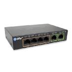 【並行輸入品】 BV-Tech 6ポート PoE+ ギガビットスイッチ (4 PoE+ ギガビットポート 2ギガビットアップリンクと拡張機能付き) - 60W - 802.3at + 1