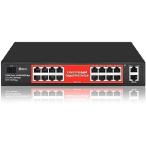 【並行輸入品】 STEAMEMO 16ポート ギガビット PoEスイッチ スマートマネージドギガビットイーサネットスイッチ 16 PoE+ポート @240W プラグアンドプレイ Vlan