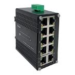 【並行輸入品】 ミニ工業用ギガビットコンパクトイーサネットスイッチ 10ポート 10/100/1000BASE-T RJ45 自動MDI/MDI-X機能付き 12~48VDC 広範囲電源入力