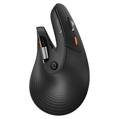 ProtoArc 【2026年最新型】ProtoArc EM11 Pro エルゴノミクスマウス 縦型58° 静音 Bluetooth/2.4GHz 3台同時接続 ボタンカスタマイズ 無線 Type-C充電式 進む/戻るボタン搭載 高精度 3段階DPI切替 Windows Mac iOS Android対応 ブラック＆オレンジ色