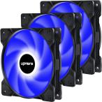 upHere PCケース 修理交換用 静音SR12-BE3 CPU冷却ファン120mm 3ピン 青いLED 3本1セット19.9 dB 1150 毎分回転数