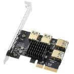 【並行輸入品】 MZHOU PCIEマルチプライヤーライザーカード-ビットコインETHマイニングマイナーデバイス用のPCI-E4Xから外部4PCI-E