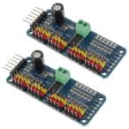 【並行輸入品】 HUAREW PCA9685 16チャンネル PWM サーボドライバーボード 12ビット IIC インターフェースモジュール ArduinoとRaspberry Piに対応 (2個)
