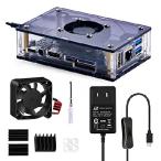 【並行輸入品】 DVOZVO Orange Pi 5/5B Case with Power Supply Kit, Orange Pi 5/5B Case with Fan, Heatsinks, 20W 5V 4A Power Supply for Orange Pi 5/5B