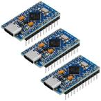 【並行輸入品】 Atmega32U4 5V 16MHz USB プログラミング開発ボード マイクロコントローラー Arduino IDE対応 3個パック (ピンヘッダー付き)