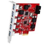 【並行輸入品】 FebSmart 7ポート スーパースピード 5Gbps USB 3.0 PCI Express (PCIe) 拡張カード 5ポート USB-A 19ピン USB 3.0 IDC ヘッダー 内蔵