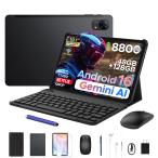 Gemini 10インチ セット版 タブレット Android16 Gemini AI Wi-Fiモデル 48GB+128GB 2TB拡張 Widevine L1 P10PRO Bluetoothキーボード付属