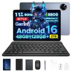 Gemini P11 Android16 11インチ 大画面 タブレット Gemini AI機能 8コア CPU 48GB RAM+128GB ROM+2TB拡張可 FHD+解像度 90Hz高リフレッシュレート Widevine L1