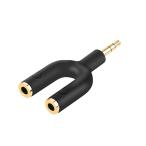 3.5mmヘッドフォンアダプタ, CableCreation 3.5mm M(オス) to 2ポート3.5mm F(メス) Y分配アダプタ− 3.5m