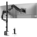 WORLDLIFT デュアル モニターアーム 上下40インチ対応/左右35インチ対応 耐荷重12kg 上下2画面 高さ調節 815mm ロングポール
