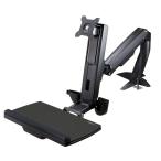 StarTech.com 昇降式モニターアーム／クランプ&グロメット固定方式／1x 27インチVESA規格ディスプレイ対応／高さ調節機能／キーボードトレイ & マウストレイ ARMSTSCP1