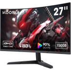 KOORUI 27E6QCA 27インチ WQHD(2560x1440) ゲーミングモニター 180Hz 1ms 1500R 湾曲 FastVA