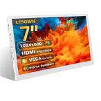 LESOWN 7 Inch Portable HDMI Monitor Small Mini Display Secondary Screen 1024x600 IPS LCD Screen VESA Wall Mount PC Temperature Display with S_並行輸入
