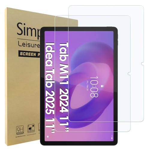 Simpeak 2枚入り Lenovo Idea Tab 2025/ Lenovo Tab M11/B11/K11 11" 対応 強化ガラスフィルム 11インチ 液晶保護フィルム 高透過率 指紋防止 飛散防止 気泡ゼロ 41LNM11-2T