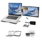 Lalovin ノートパソコン画面エクステンダー＆スタンド - 14インチ FHD 1080P ポータブルモニター、ノートパソコン用の回転式取り付け可能なデュアルスクリーン _並行輸入