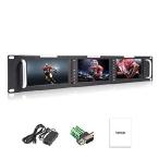 FEELWORLD Triple 5" 2RU 800×480 Broadcast LCD Rack Mount Monitor with 3G-SDI, HDMI, AV Input and Output T51_並行輸入