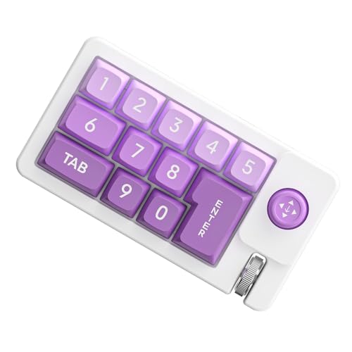Generic K810 コード付きメカニカルゲーミングキーボード 12キー – ホットスワップ対応 照明効果付き プログラマブルマクロ USB-C接続 ジョイスティック搭載 (ピンクパープル) YDGX92219C-37
