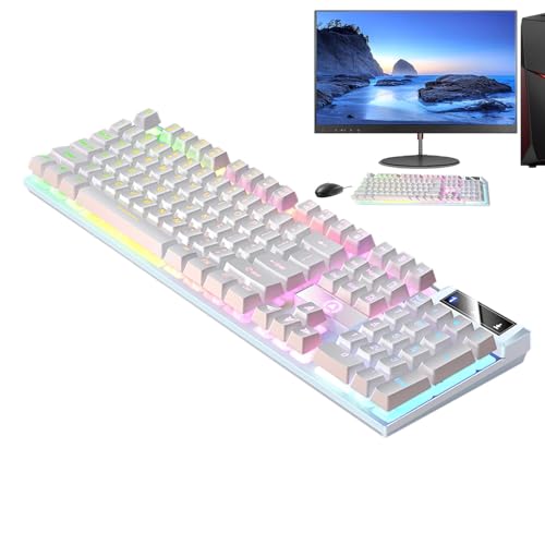 キーボード カスタマイズ可能な有線ゲーミングキーボード | 人間工学に基づいたキーボード | コンピューターキーボード | 104キーゲーミング バックライト USレイアウト 有線キーボード コンピューターおよびデスクトップアクセサリー用 KIS2263IQDEE161X