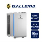 GALLERIA Core Ultra 7 265F 16GB RTX 5070 Ti 500GB XPC7M-R57T-WL