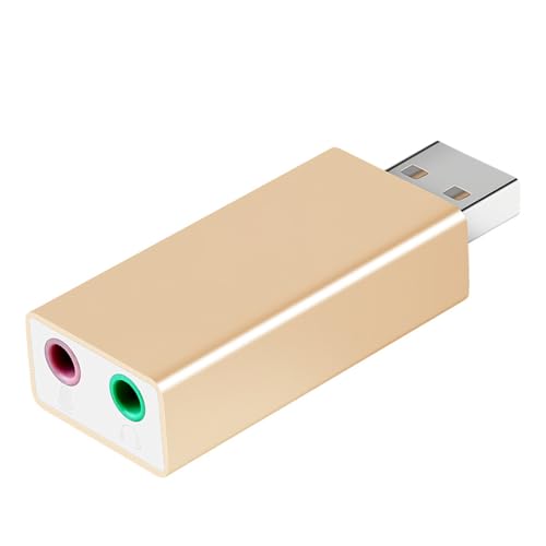 W-LOVNEST USB 聴覚アダプター 2 ポート付きヘッドフォン マイク サウンドカード ゲームおよびオフィス用 外部サウンドカード聴覚アダプター