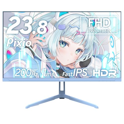 Pixio 【5年保証付き】Pixio PX248 Wave Pastel Blue ゲーミングモニター パステルブルー 23.8インチ 200Hz FHD スピーカー内蔵 PX248WAVEB-UC3