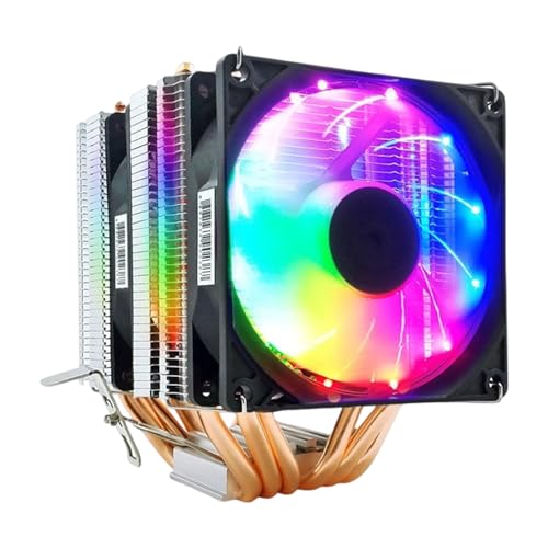 Jazuaiao 効率 CPU エアクーラー ダブルタワーデザイン 6 銅ヒートパイプ PWM ファン速度制御 Rgbs 照明 低ユニバーサル銅アルミニウム CPU クーラー