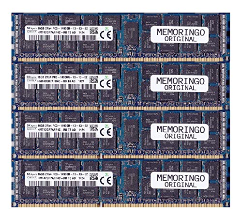 メモリンゴ MacPro用メモリ 64GB(16GB 4枚組) DDR3 PC3-14900R 1866MHz 240pin RDIMM メモリンゴオリジナル商品 4x16GB