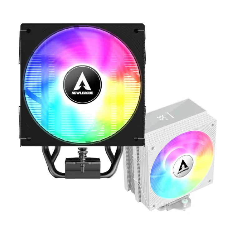 NEWLEAGUE 【2026モデル】 NEWLEAGUE DT400 空冷CPUクーラー サイドブロー型 デジタル スクリーン AM4/AM5、 LGA1851/1700/115X/1200 ( ホワイト, ブラック DT400)