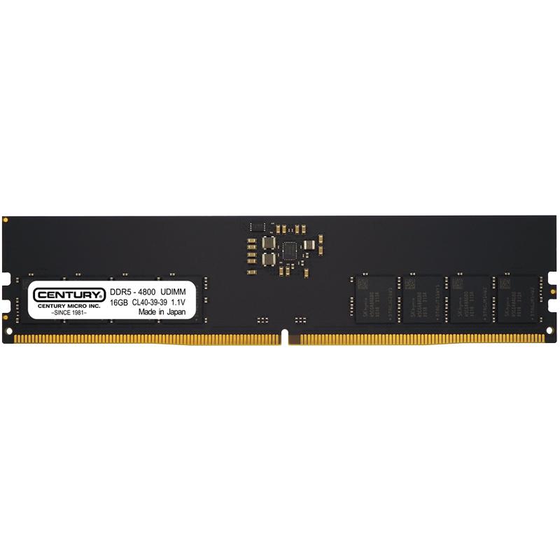 センチュリーマイクロ CB16GX2-D5U4800H デスクトップ用 PC5-38400/DDR5-4800 288pin Unbuffered_Non-ECC_DIMM 1Rank 1.1v 32GB kit（16GB×2枚） 日本製