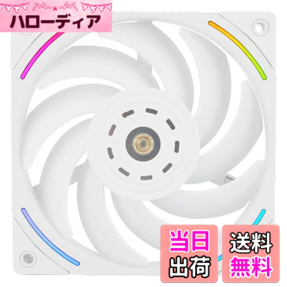 THERMALRIGHT 【送料無料】Thermalright TL-K12W 120 MMCPU性能級ファン、PWM機能、最大2150 RPM回転速度、高容貌値八角ARGBランプ効果設計、ディスペンサー動平衡技術、シャーシ放熱ファン-白、赤色泥点は取り外し不可