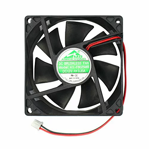 AV-F8025MB ブラシレス冷却ファン 80mm x 80mm x 25mm 8025 12V DC 0.20A ボールベアリング 2ピン