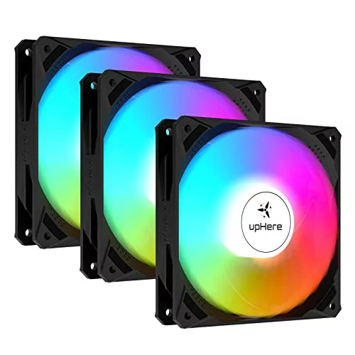 novonest PCケースファン 自動変換レインボーLED搭載 120mm 高性能 静音 3PINコネクタ 冷却ファン 虹色LED 3本1セッ