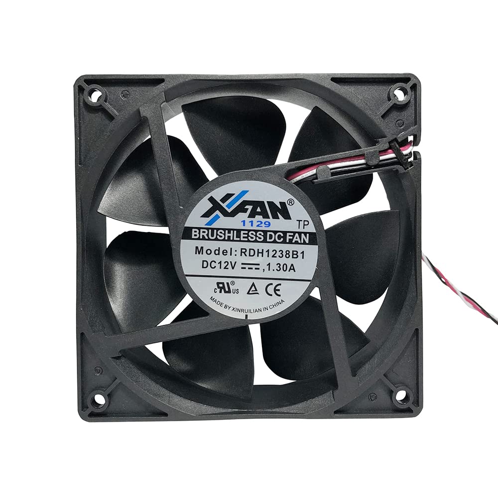 XINRUILIAN 冷却ファン 120mm 3800rpm 高速回転 2ボールベアリング 厚さ38mm リブなし 高風量 冷却パーツ PC周辺機器 マイニング サーバー