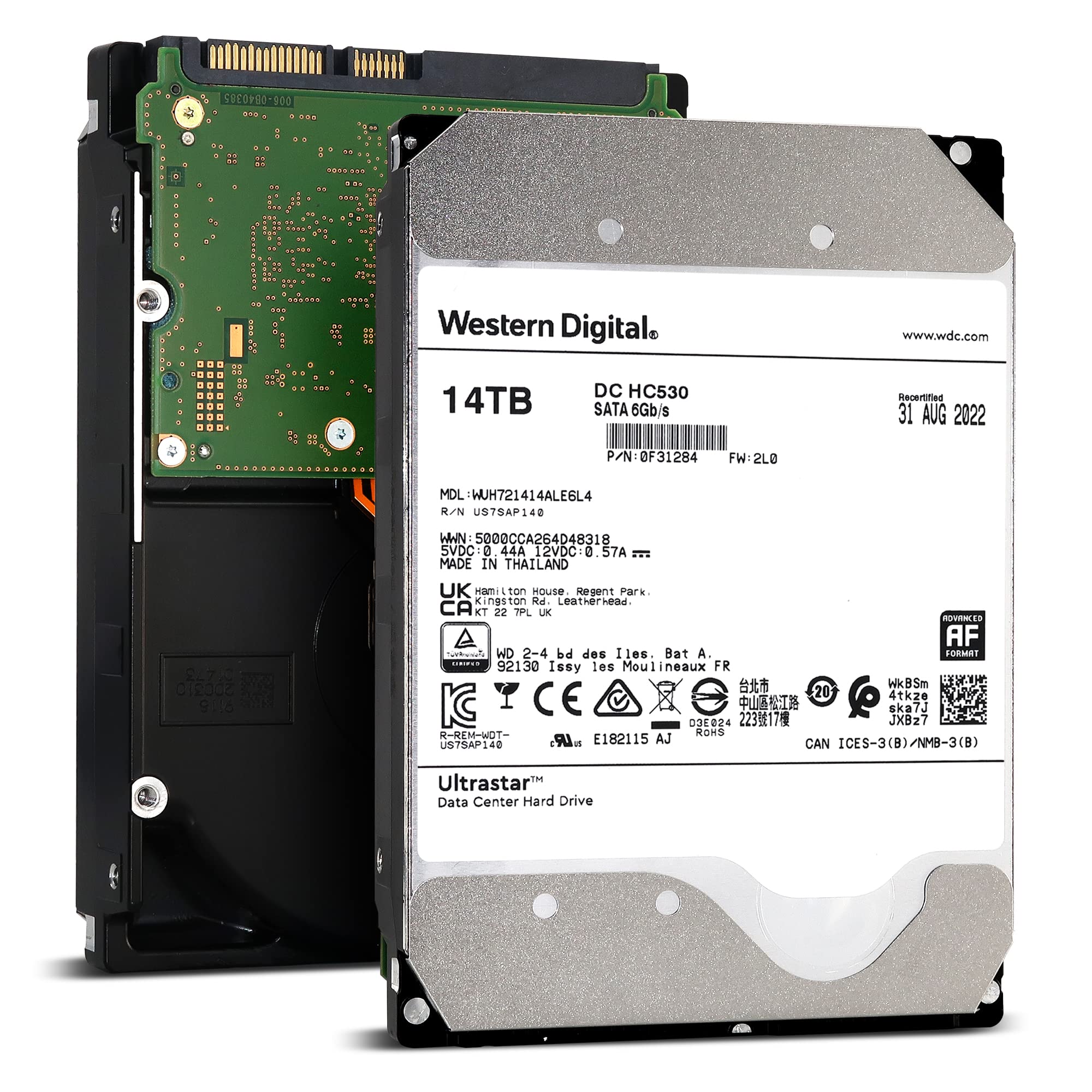 新品 14TB HDD 内蔵型 ハードディスク 3.5インチ WesternDigital HGST Ultrastar DC HC530 データセンター向け SATA 6Gbps 7200rpm キャ
